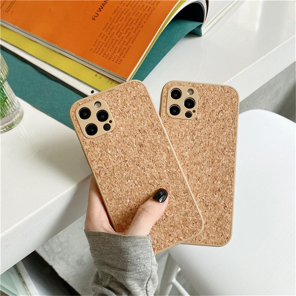 Coque de téléphone en sciure de bois compressée pour iPhone 14 13 Pro Max 12 11 X XR XS 6 7 8 Plus, solide, antichoc, respirante, ultra-mince, couvercle intégral, anti-poussière, anti-empreintes digitales, résistante aux rayures