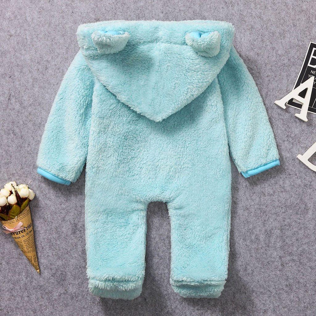 Nouvelle Tendance Hiver Combinaison Bébé Chaude Nouveau-né Garçon Solide Capuche Bébé Barboteuse Manteau Chaud Combinaison Polaire Vêtements d'Extérieur pour Garçons et Filles