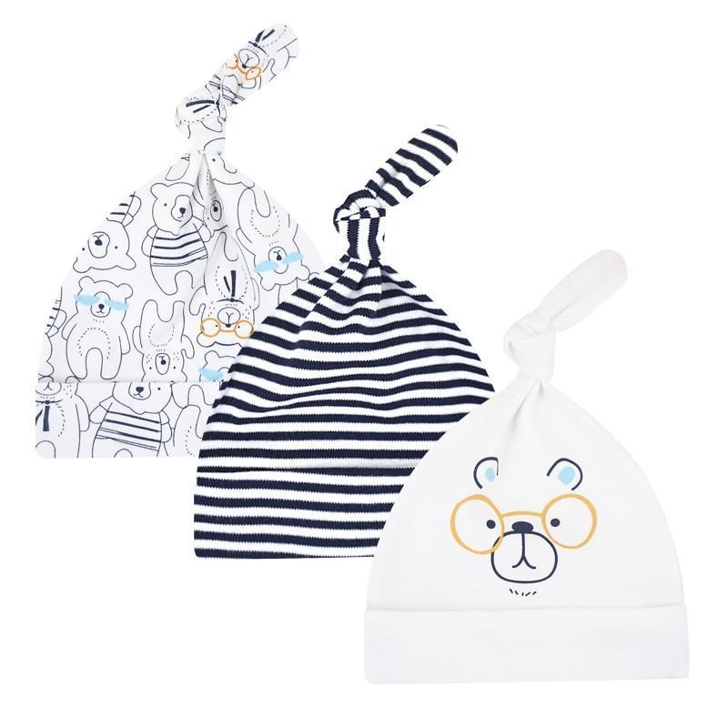 Bonnets et casquettes imprimés pour bébés, accessoires pour nouveau-nés, lot de 3 pièces au design moderne et élégant pour bébés et enfants.
