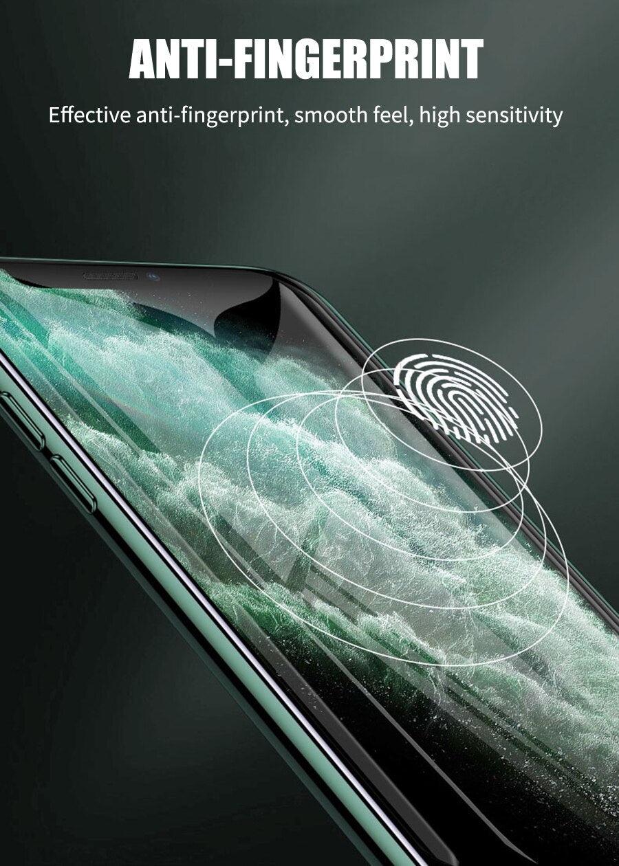 Verre Trempé Incurvé 5D 9H pour iPhone X XR XS 11 12 13 14 Pro Max 6 6S 7 8 Plus SE Mini Film de Protection d'écran Complet Dureté 9H Sans Bulles Installation Facile Film Protecteur d'écran
