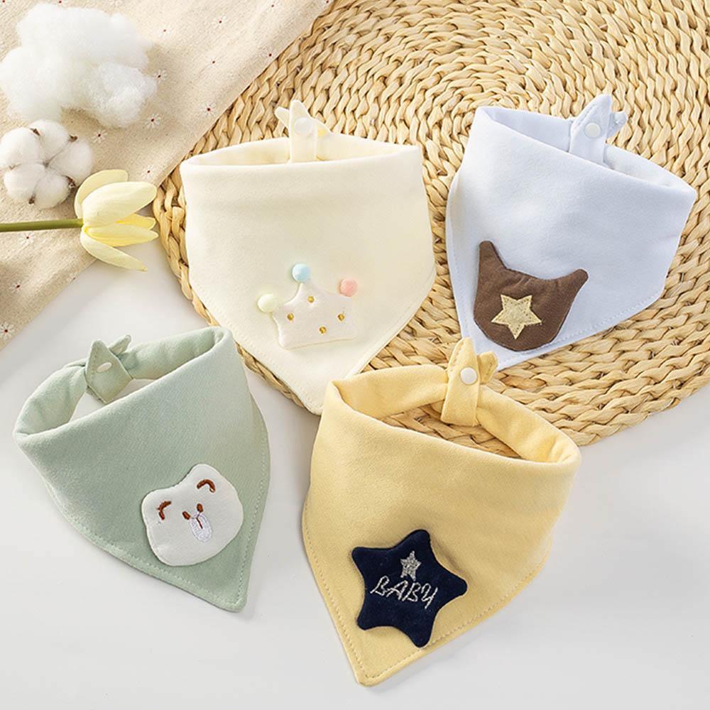 Bavoirs pour bébé, bavoirs triangulaires en double coton, serviette de salive de dessin animé, tablier d'alimentation pour bébés garçons et filles, bavoir en coton pour enfants