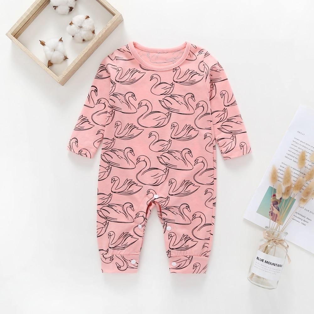 Combinaisons grenouillères pour bébés garçons et filles, imprimé animal mignon, manches longues, hiver, coton, pour enfants, tenue de jeu, vêtements