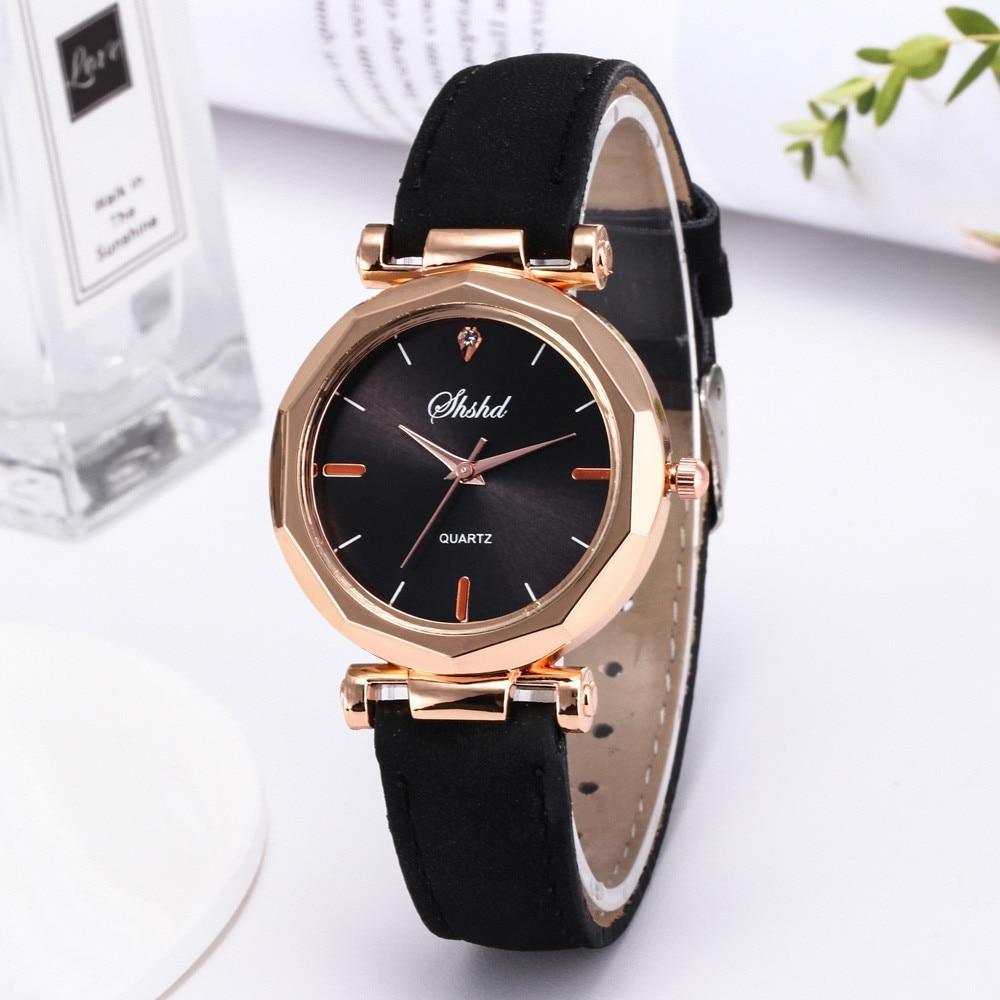 Montre Femme Strass Mode Exquise Montre Femme Cuir Décontracté Luxe Analogique Quartz Cristal Montre-Bracelet pour Femmes et Filles