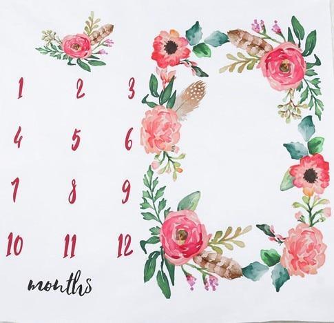 Couverture mensuelle de croissance pour nouveau-né, accessoire de photographie, fond en tissu pour bébé