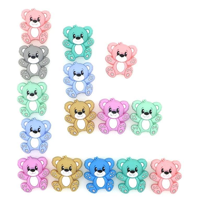 Perles en silicone Mini Ourson Accessoires de jouets pour tétine de dessin animé pour bébés et enfants