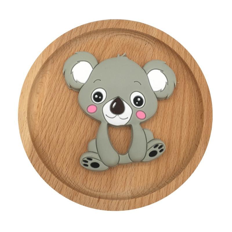 1 pièce Mignon Bébé Koala Anneau de Dentition en Silicone Jouet à Mâcher Outil d'Allaitement Pendentif en Silicone de Qualité Alimentaire