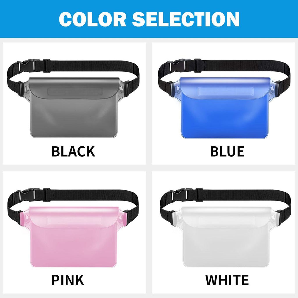 Sac de natation étanche 3 couches Sac de plage de plongée étanche à l'eau Sac de taille pour téléphone portable sous-marin Étui étanche avec ceinture réglable Étui confortable pour téléphone