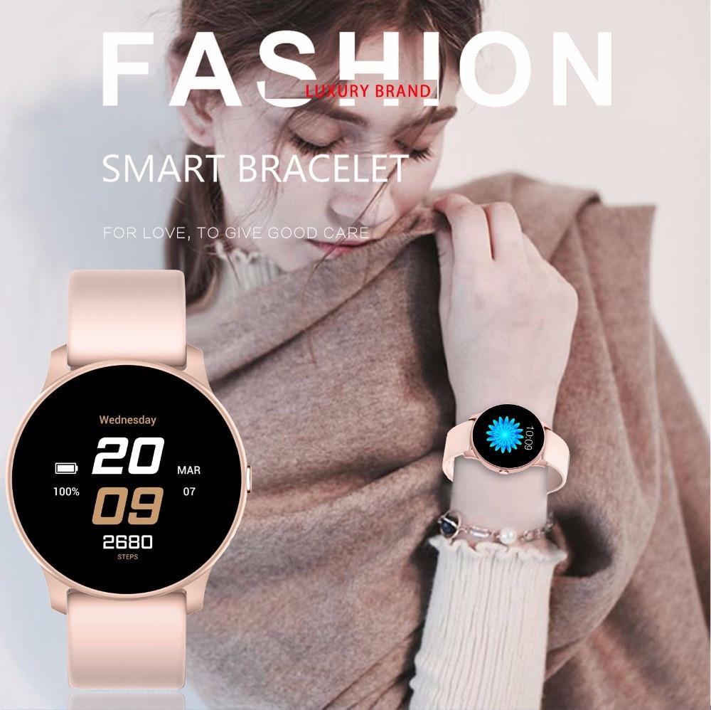 Nouvelle montre connectée étanche pour femme avec surveillance de la fréquence cardiaque, options de montre connectée santé et podomètre, bracelet connecté de suivi d'activité pour le sport et le fitness