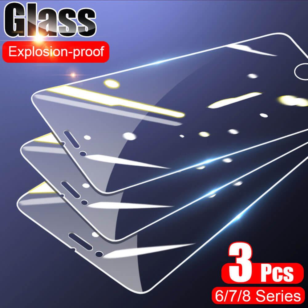 3 Pièces Pour iPhone 7 8 6 s 6s Plus Verre de Protection Pour Film Protecteur d'Écran Verre Blindé Trempé Compatible avec le Protecteur d'Écran iPhone pour iPhone