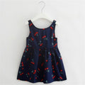 Robe d'été moderne de luxe pour fille, robe cerises pour enfants, robe à dos en V, robe débardeur en coton pour bébé, robe licou pour filles
