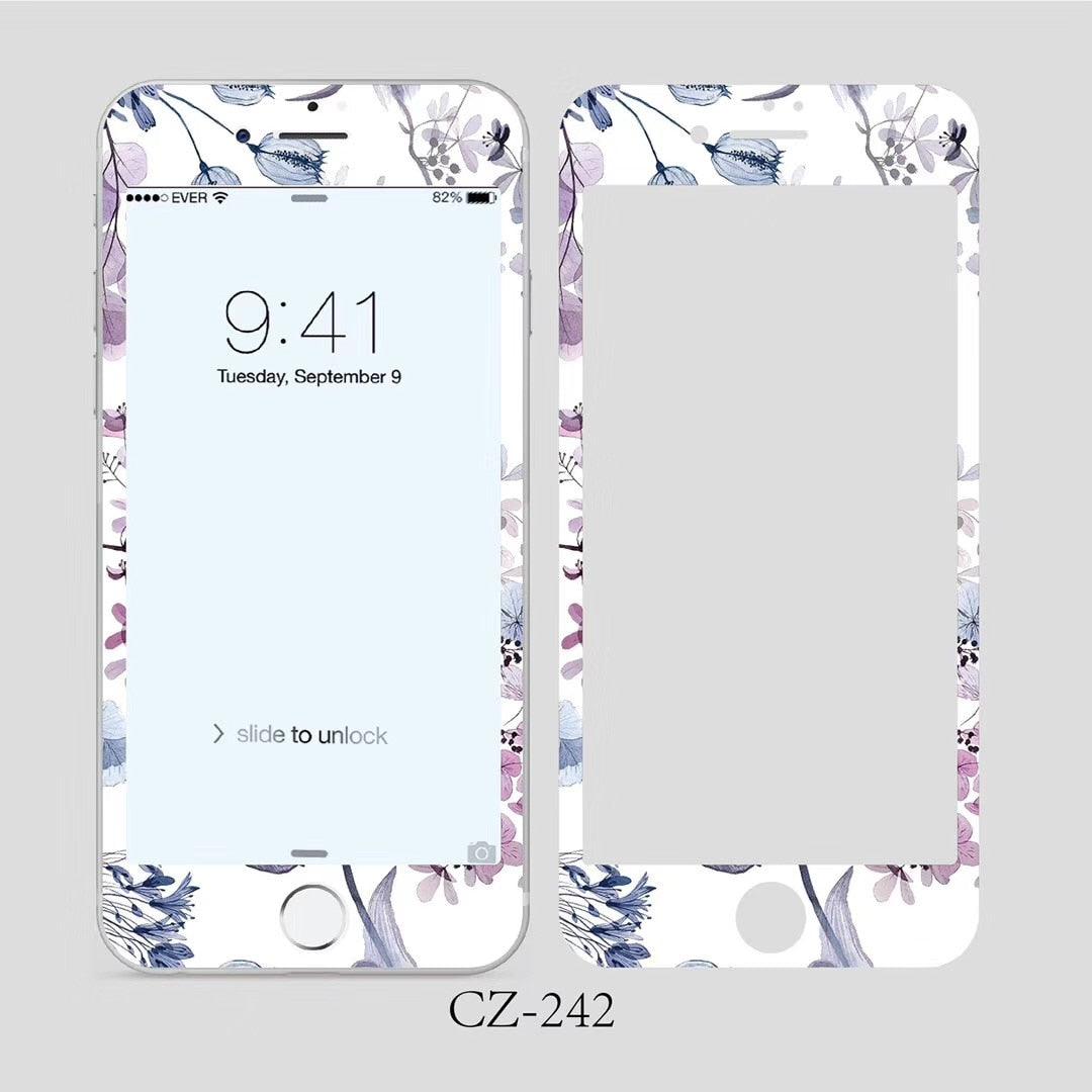 Verre trempé incurvé 3D pour iPhone 6 6s 7 8 Plus, motif fleurs tendance, protecteur d'écran, film de protection, protecteur d'écran en verre trempé conçu pour iPhone