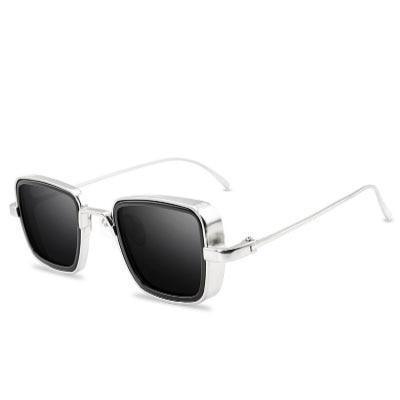 Lunettes de soleil tendance vintage Steampunk pour hommes, monture en métal de forme carrée, lunettes de soleil de marque élégantes et luxueuses au design rétro pour hommes