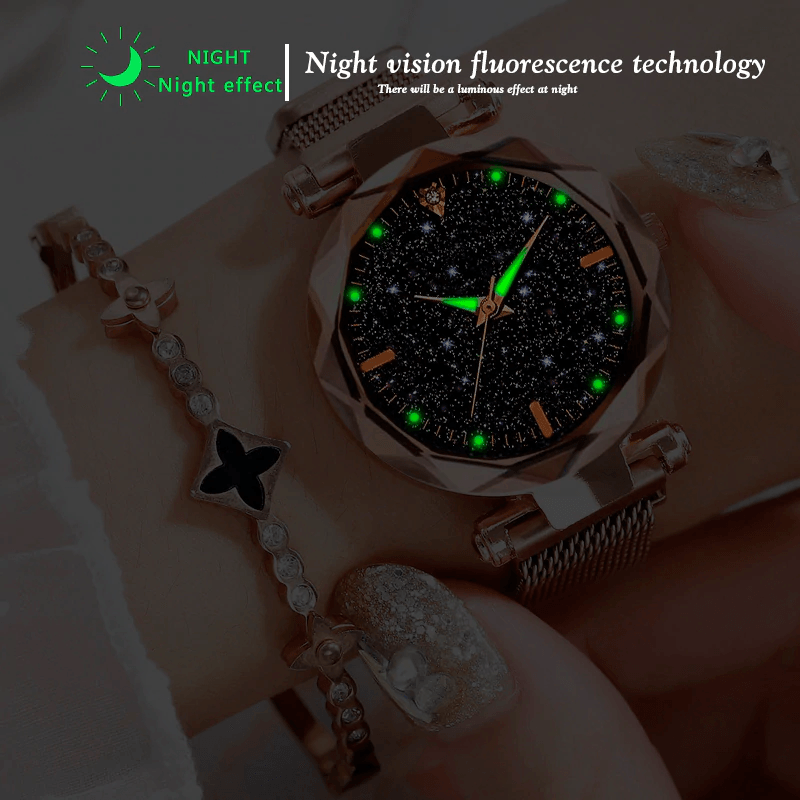 Nouvelles Montres de Luxe pour Femmes Montre Femme Ciel Étoilé Magnétique Étanche Bracelet Pour Femmes et Filles