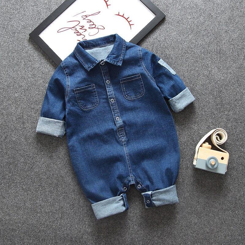 Barboteuse et salopette modernes style jean pour nouveau-né, combinaison de dessin animé, vêtements pour bébé garçon
