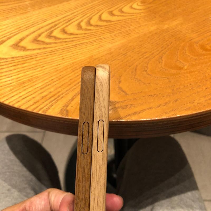 Coque de téléphone de luxe en bois simple pour iPhone 12 11 Pro Max Mini XS X XR 7 8 Plus SE Rétro Nouveau design naturel en bois de bambou doux et écologique Coque de protection pour téléphone