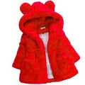 Vêtements d'hiver pour bébés filles, manteau en fourrure polaire chaude à capuche, veste d'extérieur pour enfants pour filles