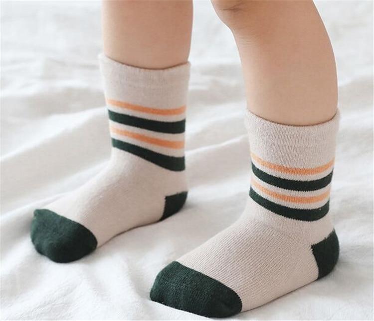 Lot de 5 paires de chaussettes en coton pour bébé, filles ou garçons, automne hiver, pour nourrissons et tout-petits