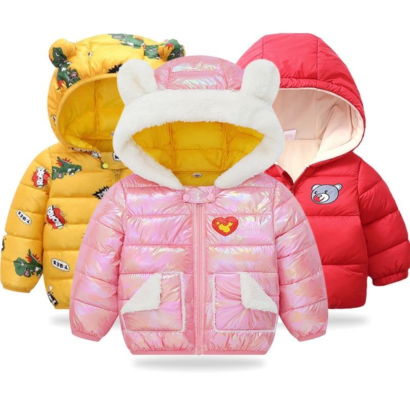 Vestes chaudes à capuche pour bébés filles et bébés garçons pour l'hiver, au design moderne, neuf et luxueux.
