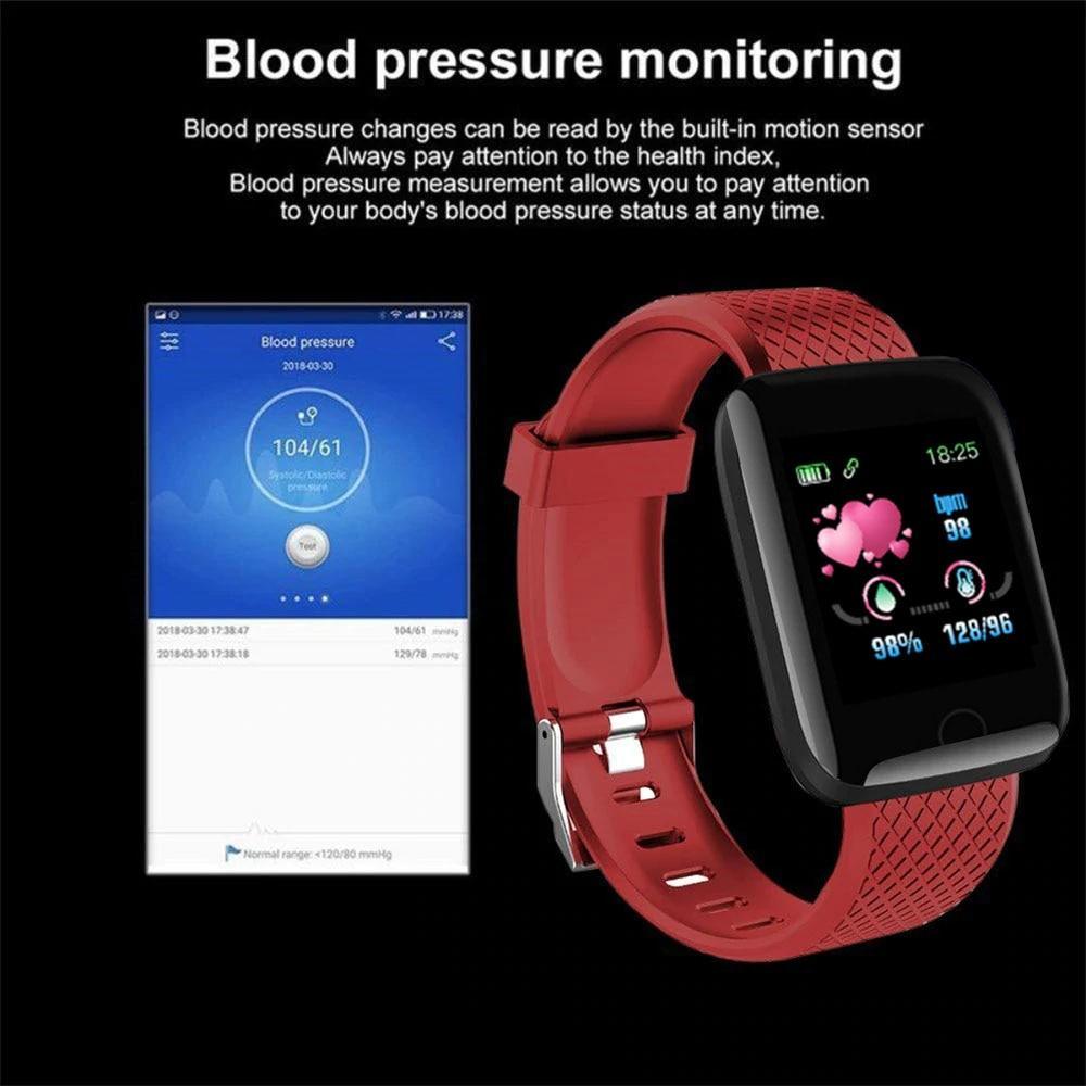 Montres intelligentes Stevvex D13 116 Plus avec moniteur de fréquence cardiaque, bracelets de sport étanches pour systèmes Android