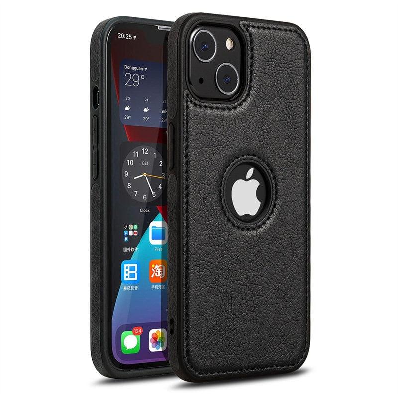 Coque de téléphone en cuir ultra-mince pour iPhone 13 Pro Max 12 Pro Max 14, housse de protection souple antichoc, étui arrière de protection antichoc pour appareil photo et écran en cuir PU pour iPhone