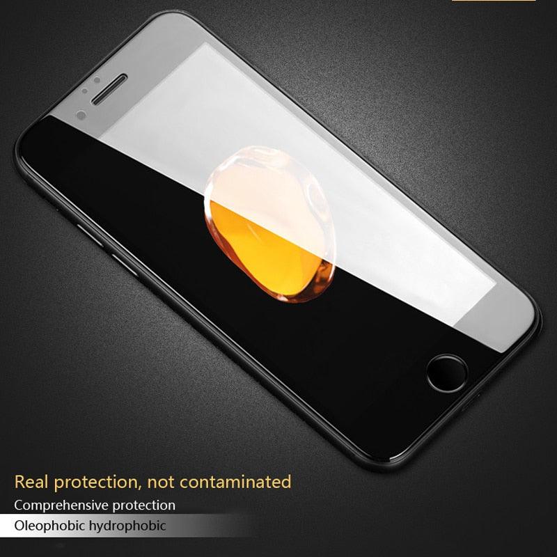 Verre Trempé Incurvé 9D pour iPhone 7 8 6 6S Plus SE, Protecteur d'écran en Verre pour iPhone 8, iPhone 7 Plus, iPhone 8 Plus, Film Protecteur en Verre Trempé