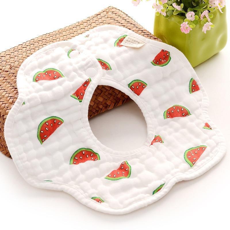 Bavoir unisexe 360° en gaze 8 épaisseurs pour bébé et enfant, serviette anti-bave pour nouveau-né et nourrisson