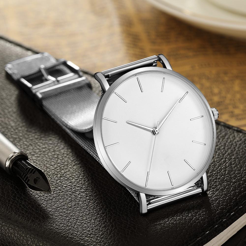 STEVVEX Montre Homme Montres Décontractées à Quartz Simple Montre à Quartz en Métal Reloj Montre en Acier Inoxydable Maille Horloge pour Hommes et Garçons