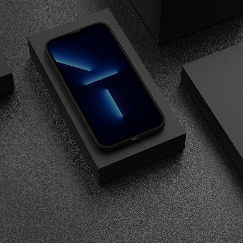 Coque Noire Pour iPhone 5 5s SE 2020 6 6s 7 8plus x 10 XR XS 11 12 13 Mini Pro MAX Housse en Silicone Motif Voiture Coque Arrière en Silicone Noir Mat Pour iPhone