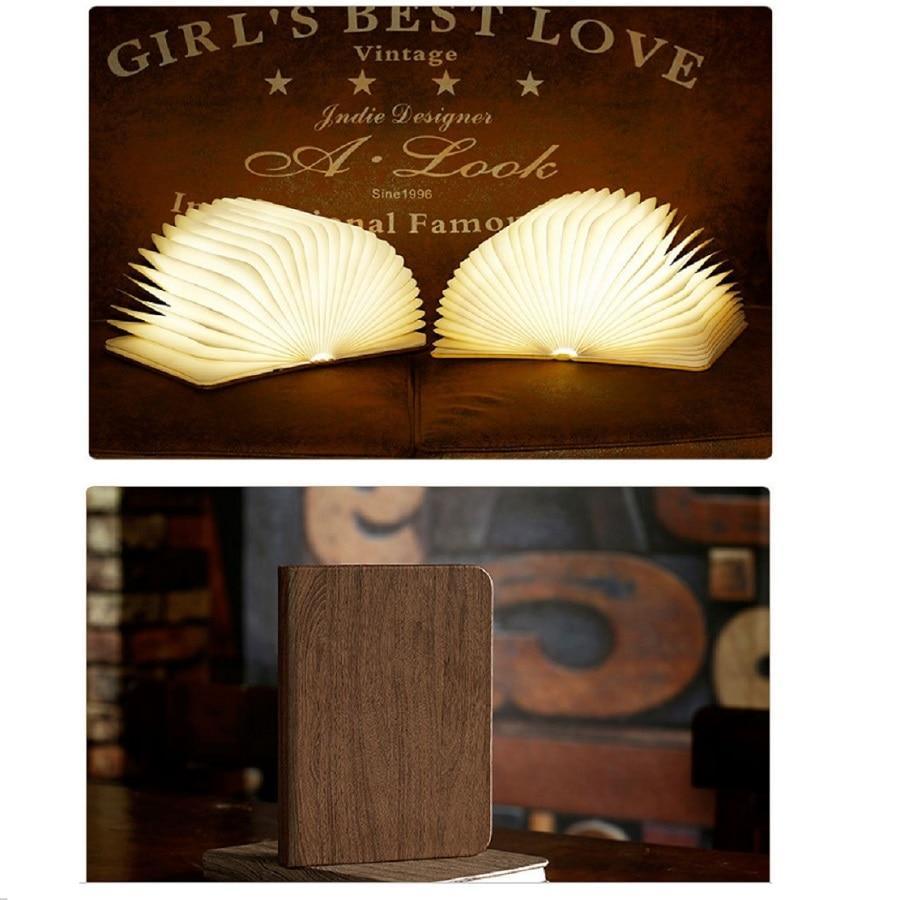 STEVVEX Lampes de Lecture USB LED Chevet Lampe de Bureau Pliable en Bois Rechargeable Magnétique Colorée Meilleur Cadeau d'Anniversaire ou de Saint-Valentin