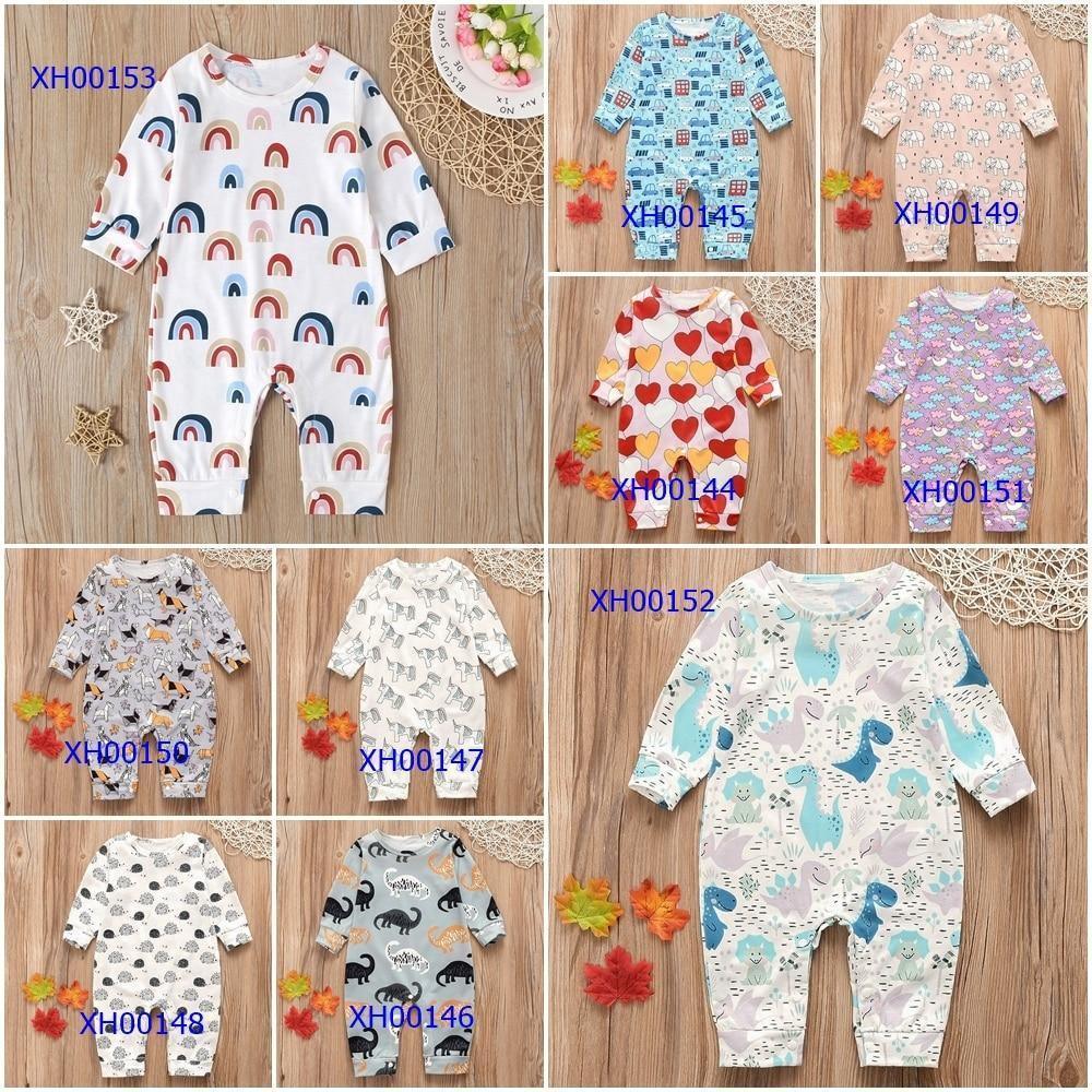 Grenouillère bébé garçons filles barboteuse florale dinosaure voiture imprimée manches longues coton barboteuse combinaison enfant pour enfants