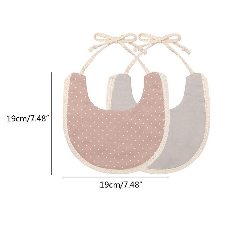 Bavoir de bébé, pour enfant en bas âge, avec pompon, double face, en coton et lin, lingettes anti-régurgitation, serviette anti-bave pour bébé