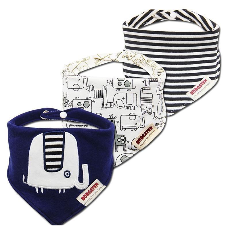 Bavoirs en coton de dessin animé pour nouveau-nés garçons et filles, serviette de bébé, écharpe, cravate pour enfants, écharpe pour bébés