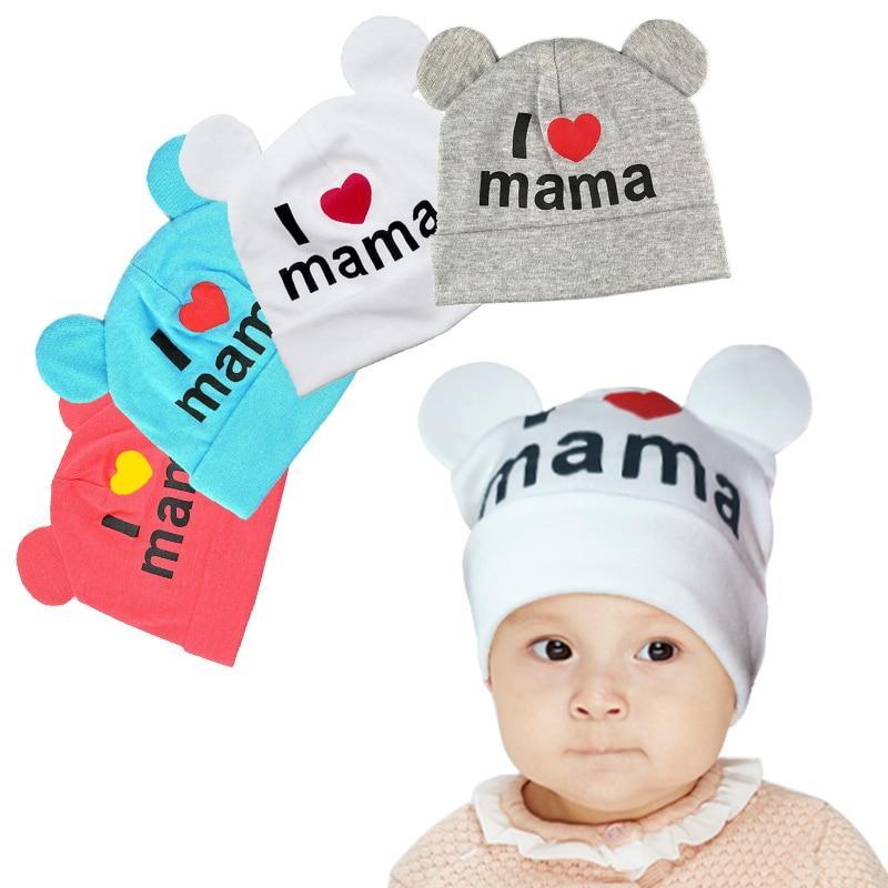Casquettes tendance pour bébés filles, bonnets mignons à oreilles pour nouveau-nés garçons et filles, bonnets tricotés imprimés pour bébés