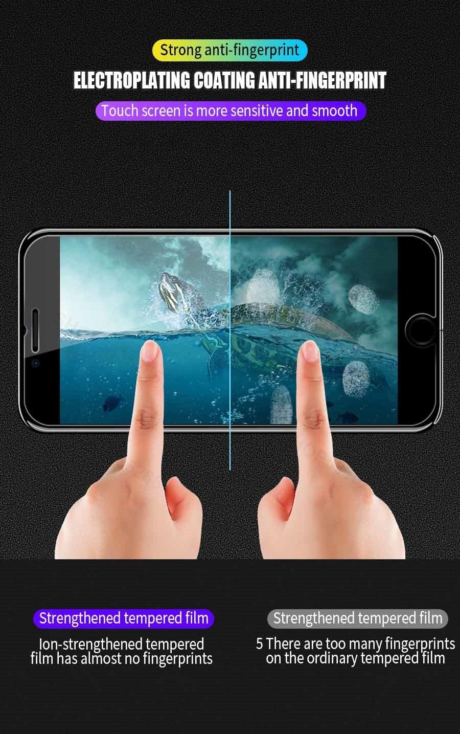 Verre de protection intégrale 9D pour iPhone 7 8 6 6S Plus Protection d'écran transparente pour iPhone 5 5C 5S SE 2020 Film en verre trempé Protection d'écran en verre trempé Protège des chocs et des rayures