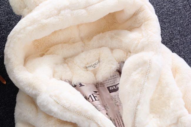 Bébé Fille Style Designer Moderne Veste à Capuche Mignonne Épaisse Chaude Douce Manteau pour Tout-Petits Pour Enfants