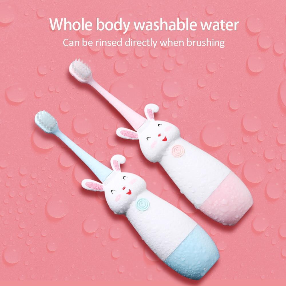 Nouvelle brosse à dents électrique à motif de dessin animé, brosse à dents électrique pour enfants avec tête de rechange souple, brosse à dents vibrante pour garçons et filles de 3 à 13 ans, étanche IPX7, cadeau de Noël pour enfants