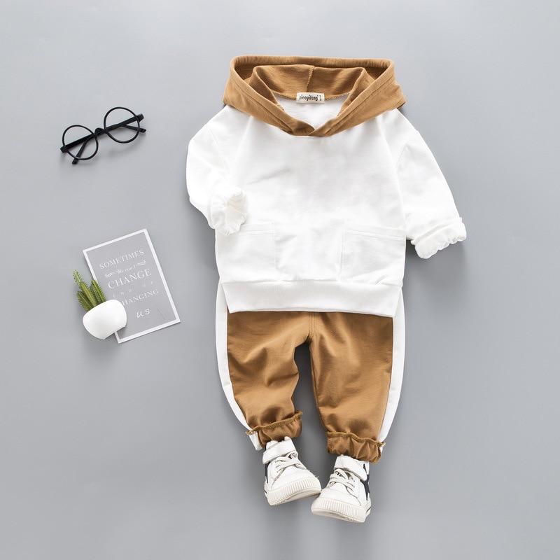 Ensemble de vêtements d'hiver pour nouveau-nés garçons - sweat à capuche et pantalon - 2 pièces - tenue de bébé
