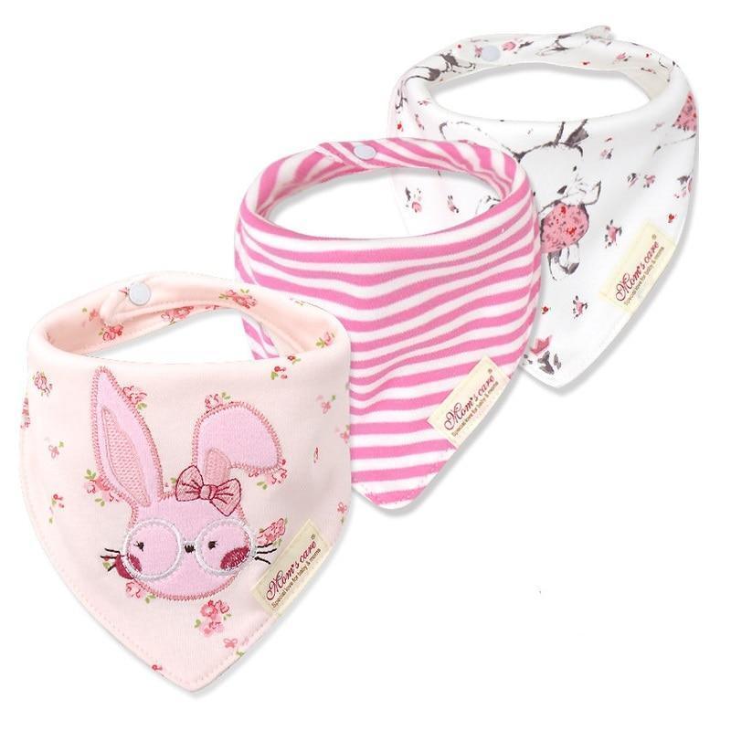 Bavettes bandanas pour bébé Moder, lot de 3 en coton, motifs triangulaires variés pour bébés garçons et filles