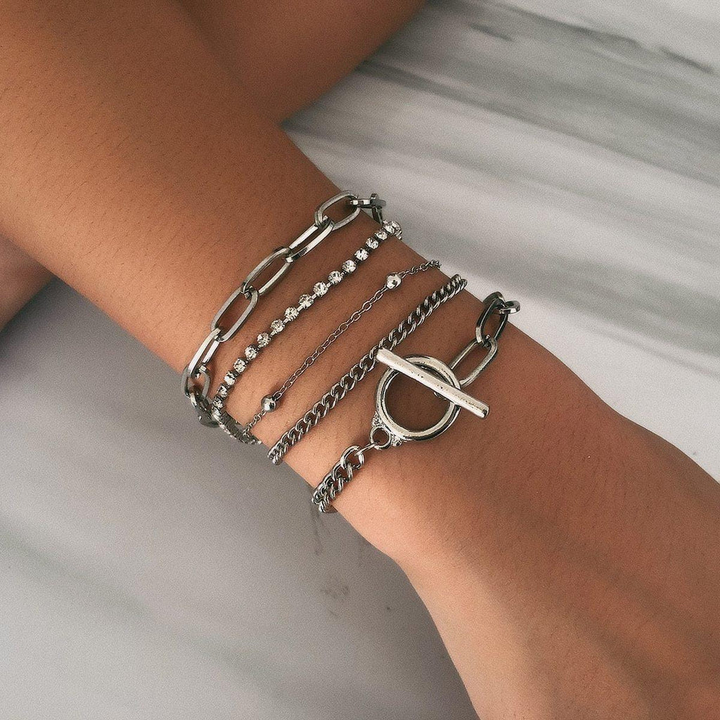 Bracelets et joncs bohèmes géométriques multi-couches en cristal, breloque, bracelet ajustable pour femmes, cadeaux de bijoux de luxe