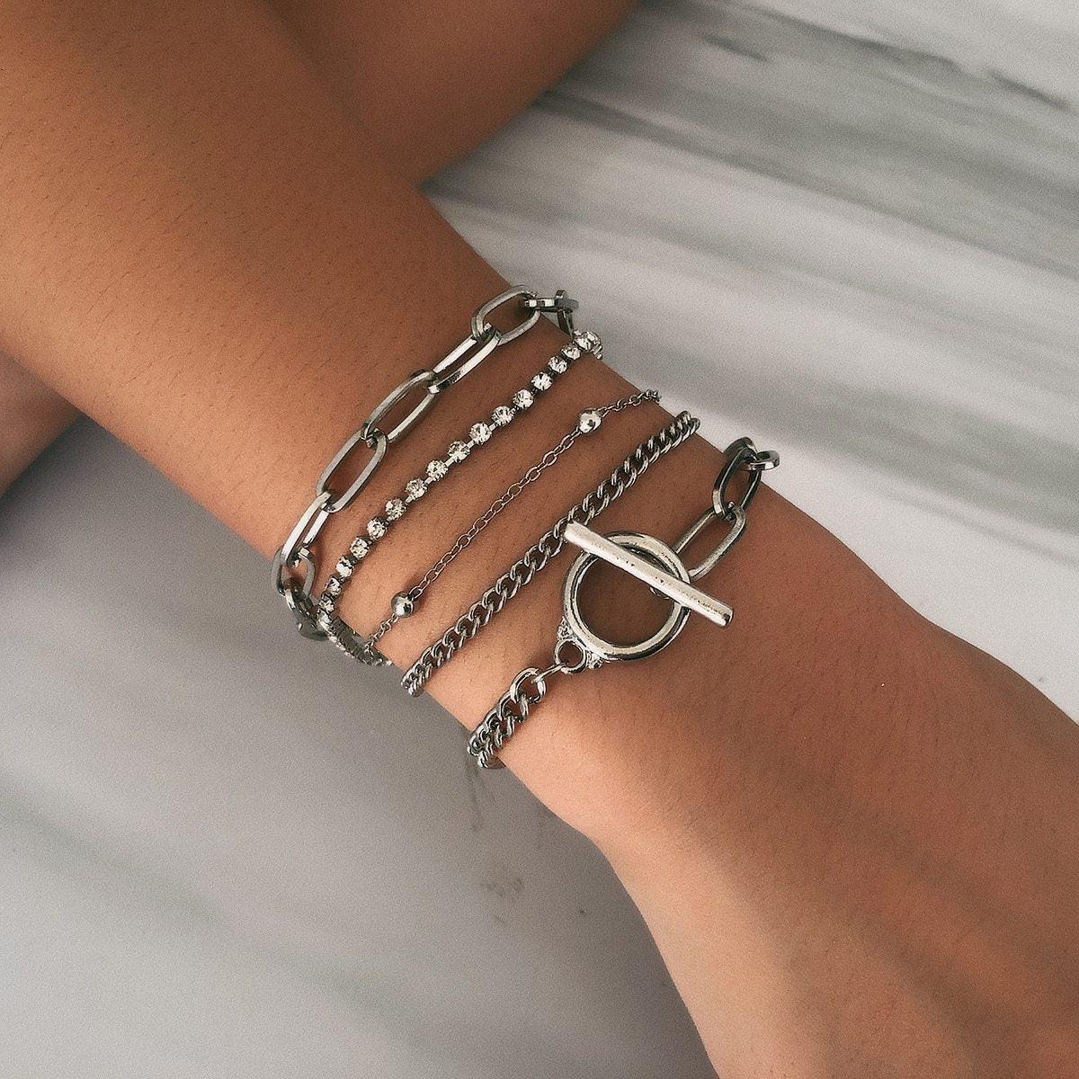 Bracelets et joncs bohèmes géométriques multi-couches en cristal, breloque, bracelet ajustable pour femmes, cadeaux de bijoux de luxe