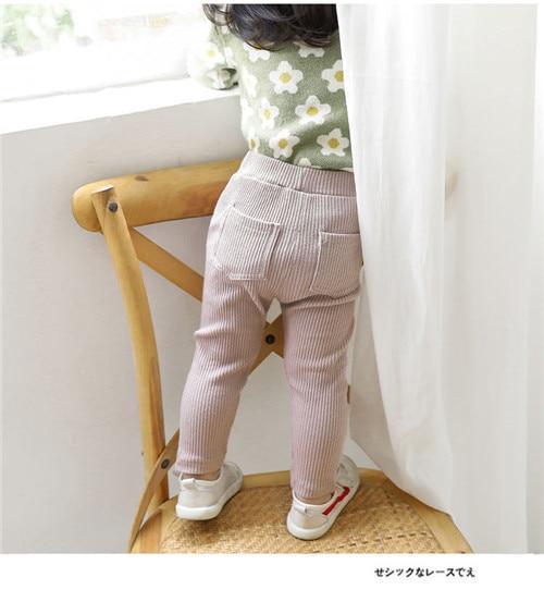 Leggings en coton pour bébé fille, pantalon pour enfants, printemps automne, mode unie, pantalon long pour enfants