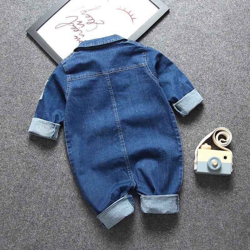 Barboteuse et salopette modernes style jean pour nouveau-né, combinaison de dessin animé, vêtements pour bébé garçon