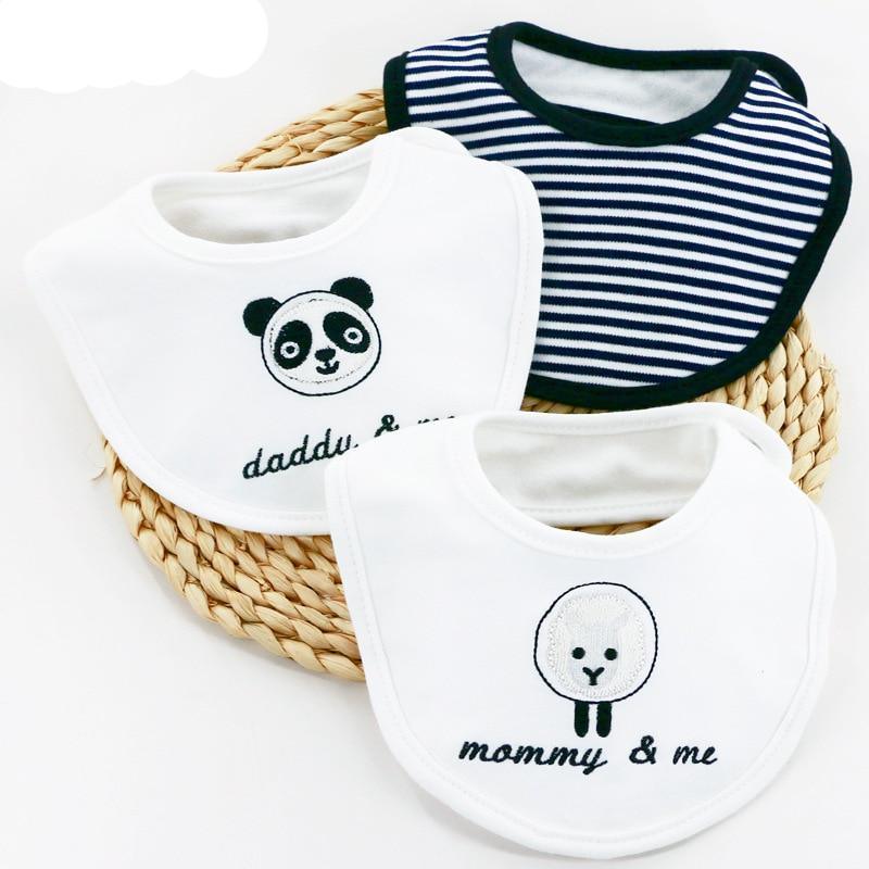 Bavettes bandanas pour bébé Moder, lot de 3 en coton, motifs triangulaires variés pour bébés garçons et filles