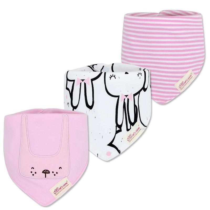 Bavettes bandanas pour bébé Moder, lot de 3 en coton, motifs triangulaires variés pour bébés garçons et filles