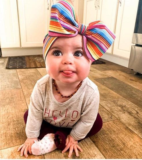 Bandeau pour bébé fille de luxe, imprimé, avec nœud, turban, coiffure pour nouveau-né, bandeau turban pour filles