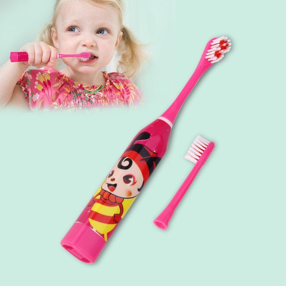 Brosse à Dents Électrique de Dessin Animé pour Enfants, Têtes Double Face Brosse à Dents Électrique ou Brosse de Rechange, Brosse Électrique Parfaite pour Enfants