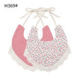 Bavoir de bébé, pour enfant en bas âge, avec pompon, double face, en coton et lin, lingettes anti-régurgitation, serviette anti-bave pour bébé
