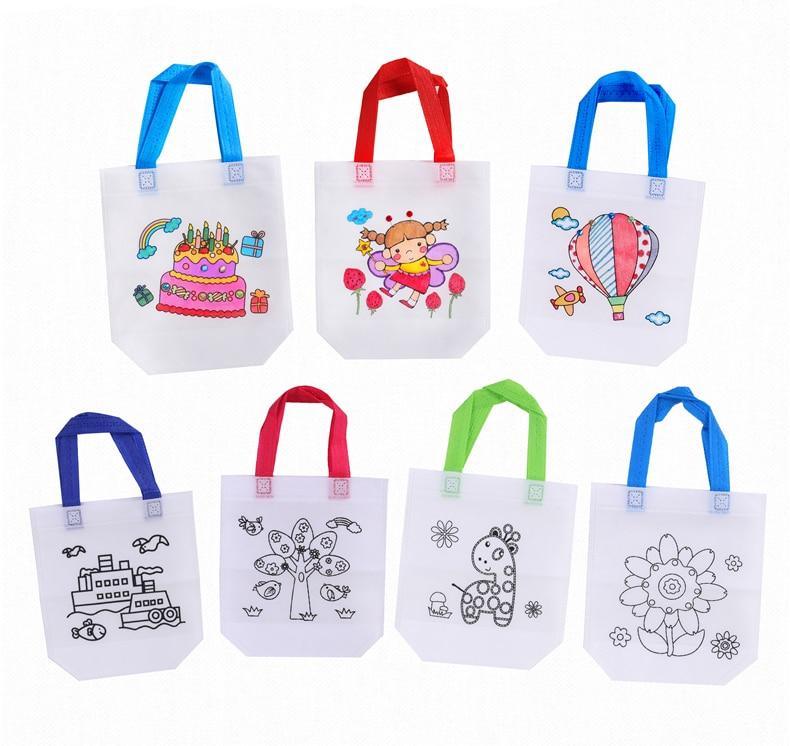 6 sacs anti-stress écologiques pour enfants, sac de graffitis pour jardin d'enfants, pour peinture à la main pour enfants