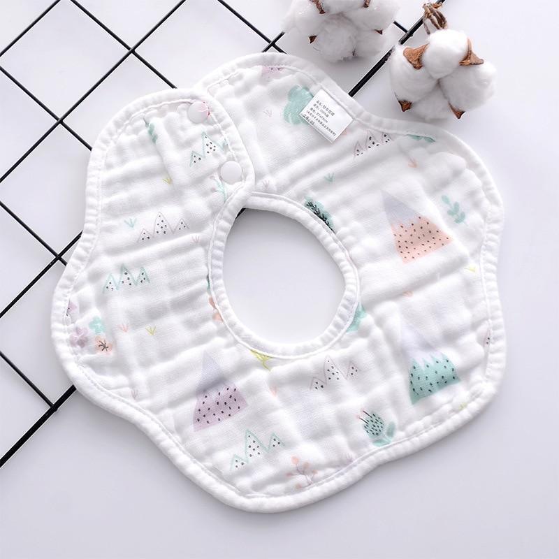 Bavoir unisexe 360° en gaze 8 épaisseurs pour bébé et enfant, serviette anti-bave pour nouveau-né et nourrisson