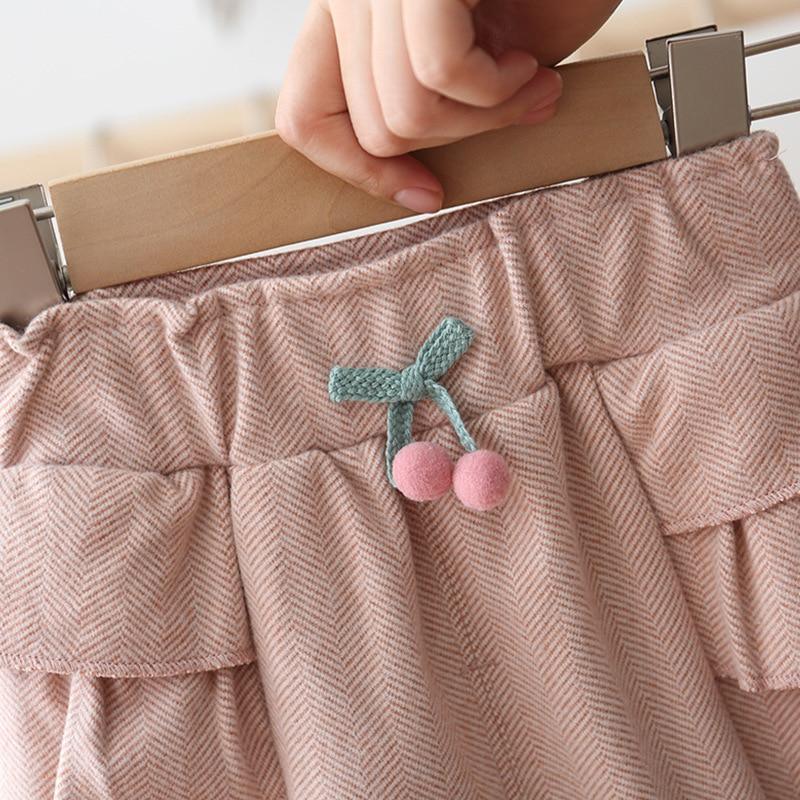 Pantalon décontracté à volants imprimé cerises pour bébés filles, vêtements de princesse longs pour enfants